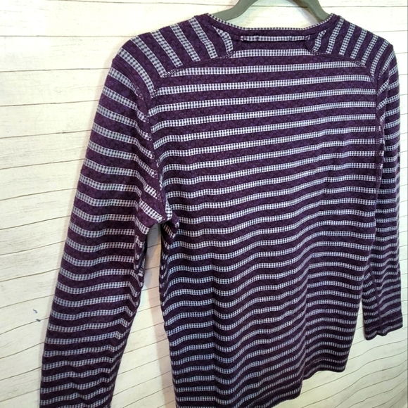 SMARTWOOL 100% MERINO WOOL 250 MIDWEIGHT BASE LAYER PURPLE STRIPE, SZ LARGE - Picture 9 of 13